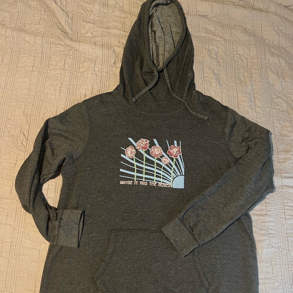 Gray Graphic Hoodie Sweater